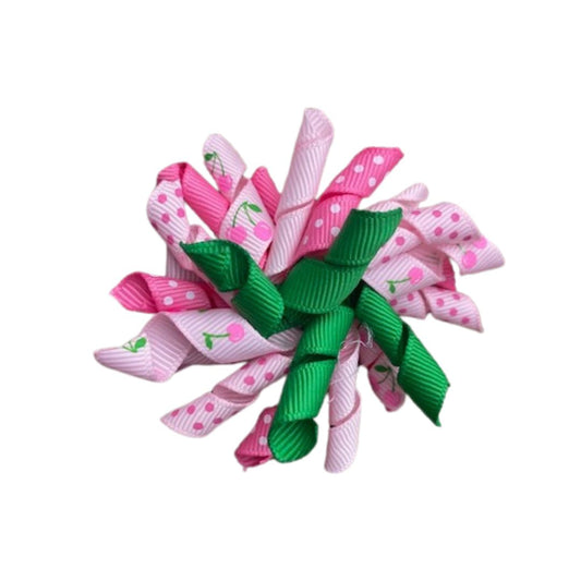 Corkscrew, Pink & Kelly Green Hairbow