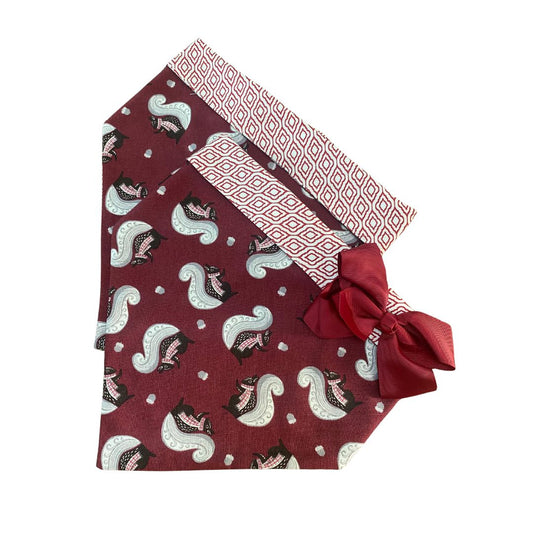 Squirrels on Burgundy