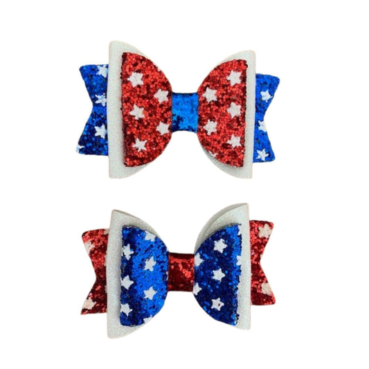 Patriotic Glitter Bows