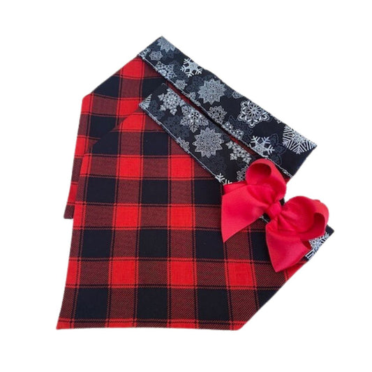 Buffalo Plaid & Silver Snowflakes