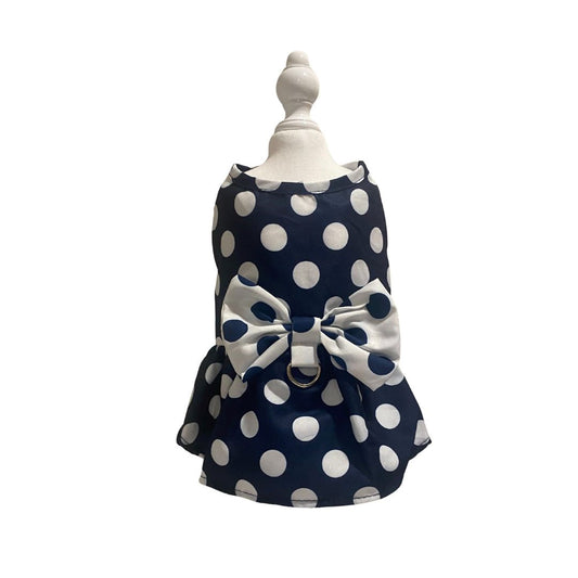 Polka Dot Dress, Navy