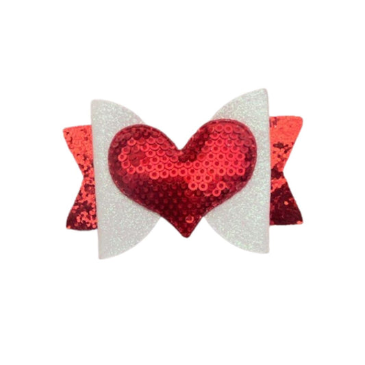 Red Heart Glitter Bow