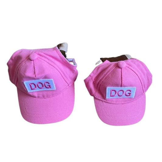 Dog Baseball Hat, Pink Dog
