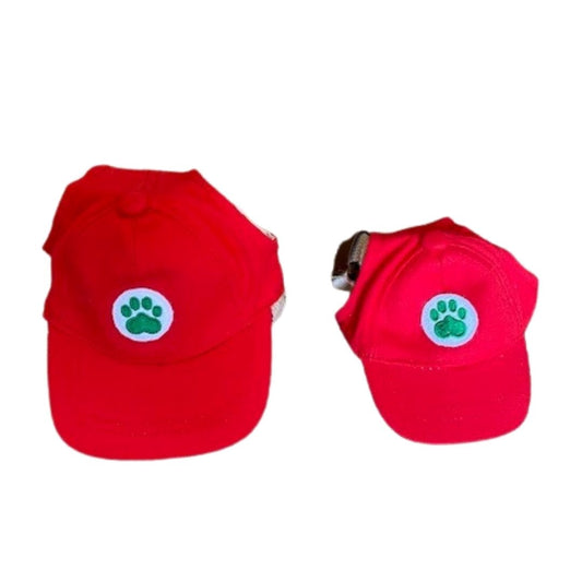 Dog Baseball Hat, Red Christmas Paw