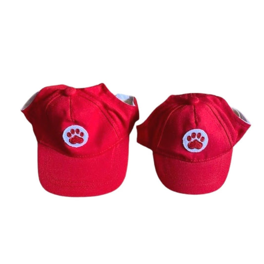 Dog Baseball Hat, Red Paw