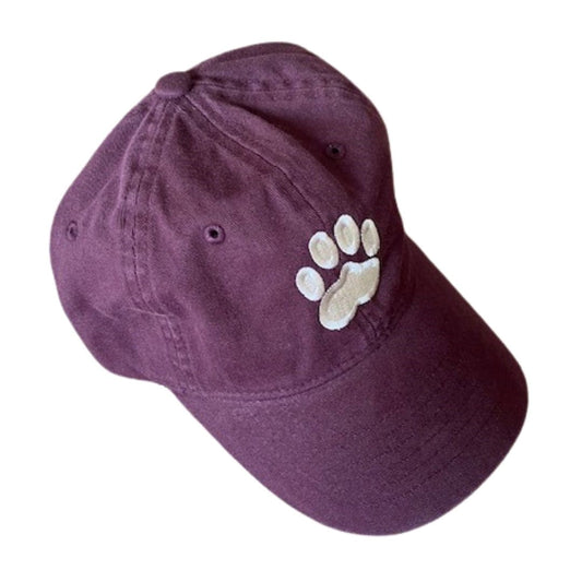 Paw Print Hat, Maroon