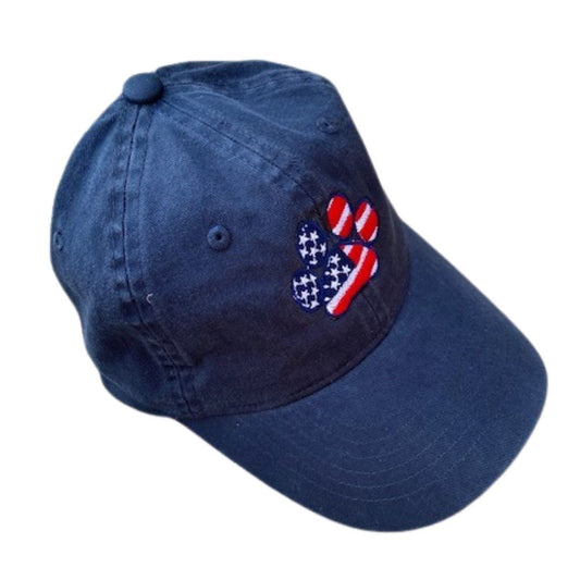 Paw Print Hat, Navy/Patriotic