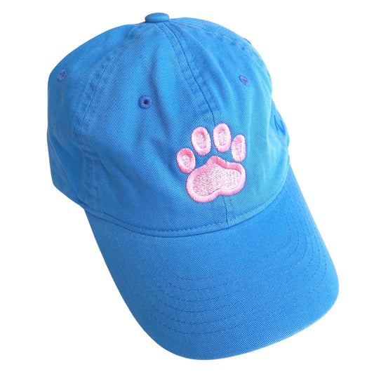 Paw Print Hat, Light Blue