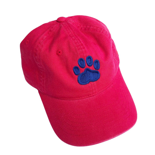 Paw Print Hat, Red