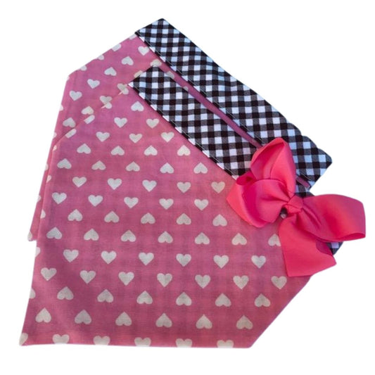 Pink Hearts & Black Gingham