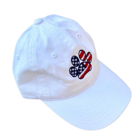 Paw Print Hat,  White/Patriotic