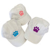 Paw Print Hat, White/Aqua